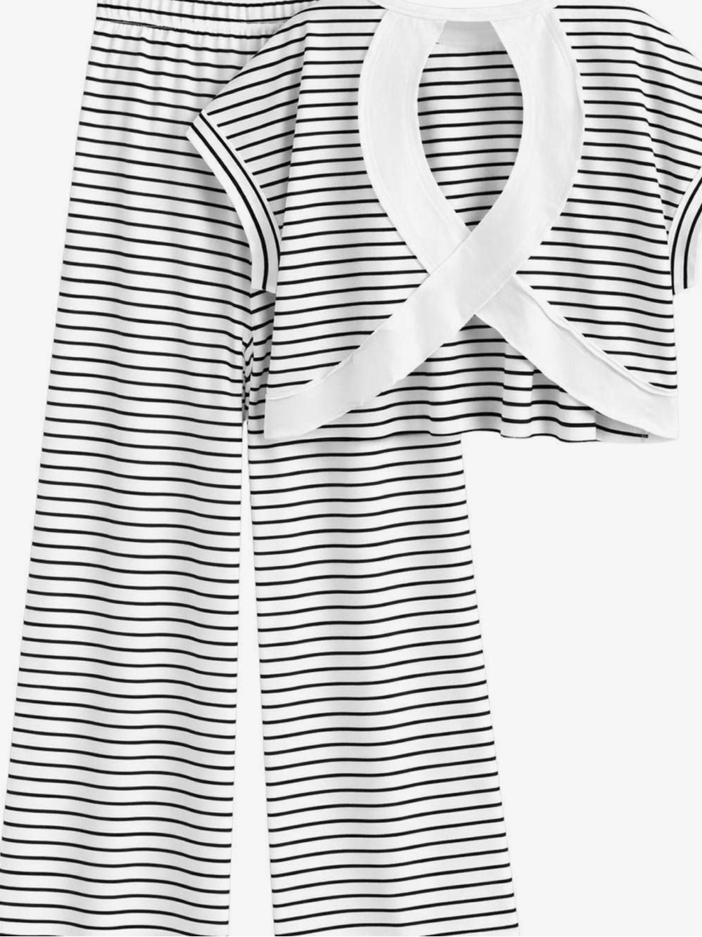 138. WRAPPED CUTOUT BACK TEE AND PANT SET